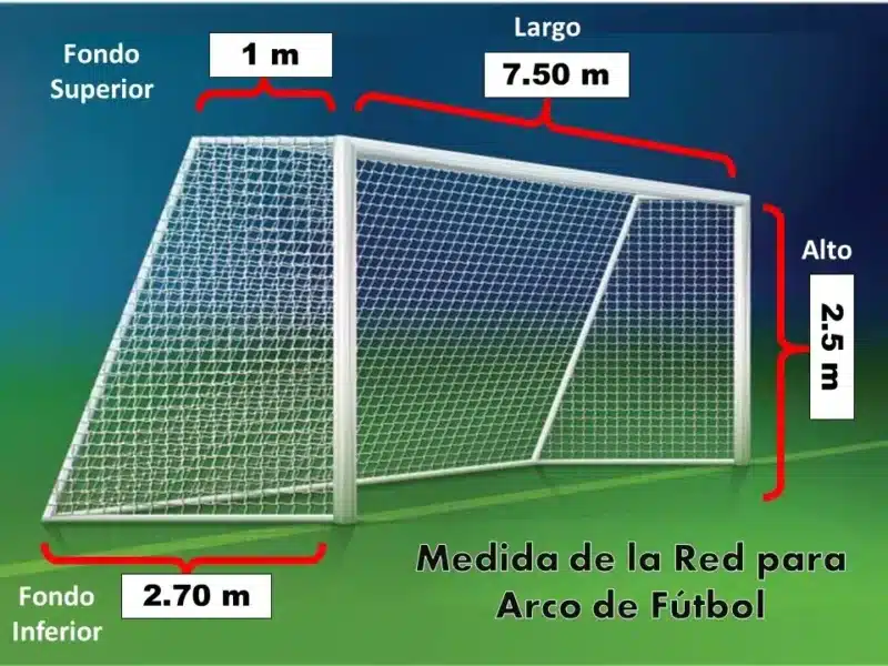 RED MALLA PARA ARCO DE FÚTBOL 7.50m x 2.50m #80 - Imagen 4