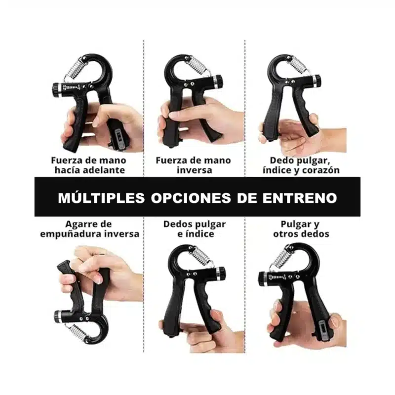 HAND GRIPS EJERCITADOR DE MANOS CON CONTADOR AJUSTABLE 60KG 1PZA - Imagen 4