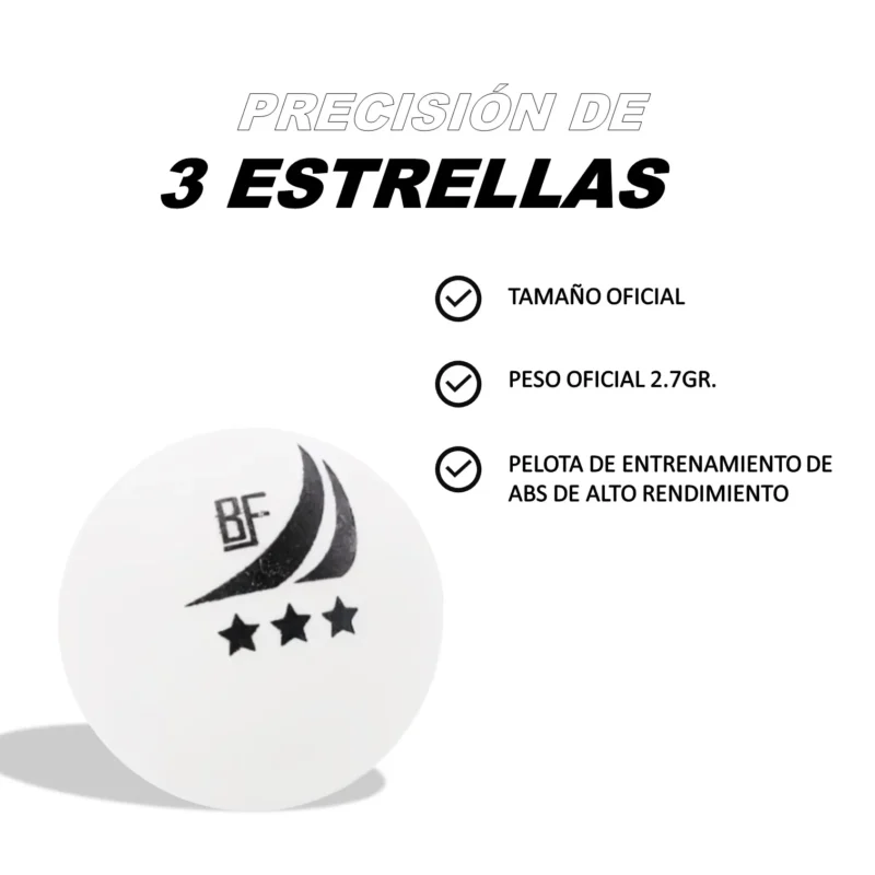 PELOTAS PARA PING PONG 3 ESTRELLAS POTE DE 60 PCS FUBBALL - Imagen 3